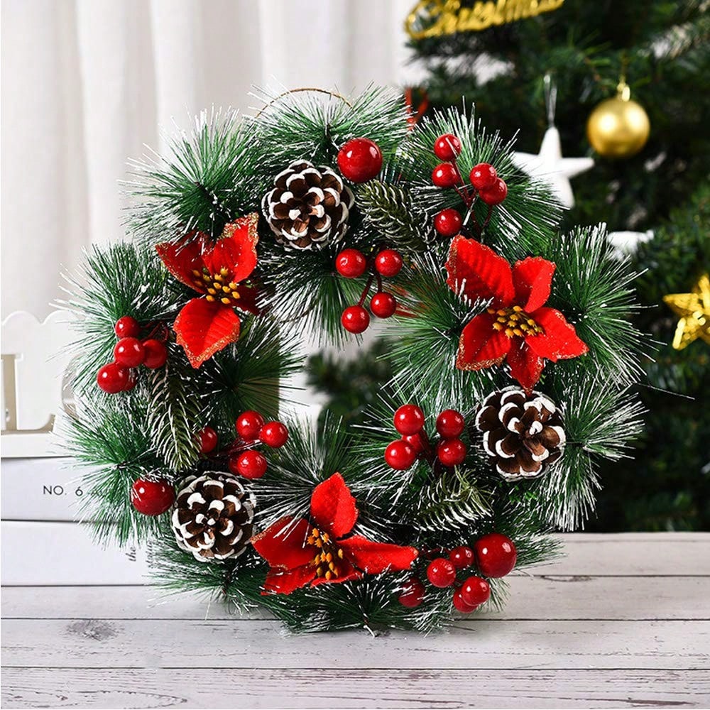Christmas Wreath Fake - 1 Buah Karangan Bunga Natal untuk