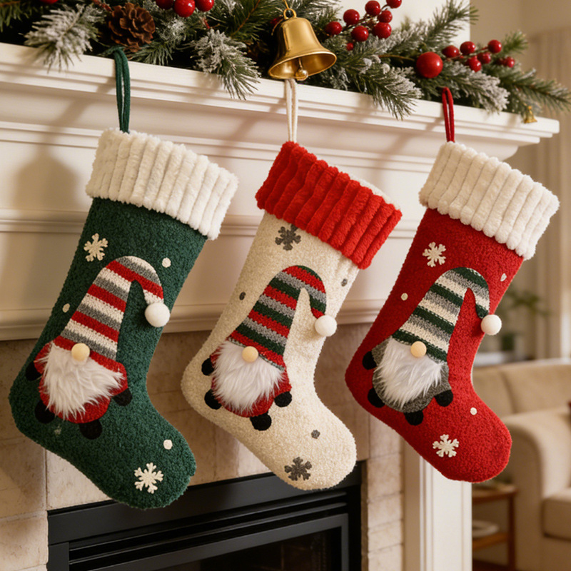Christmas Stocking Hanging - Ornamen Kaus Kaki Natal Berbahan Lembut,