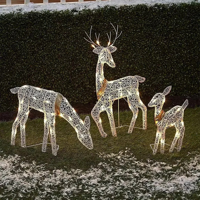Christmas Lights Outdoor - 2026 3Pcs Dekorasi Taman Natal Rusa