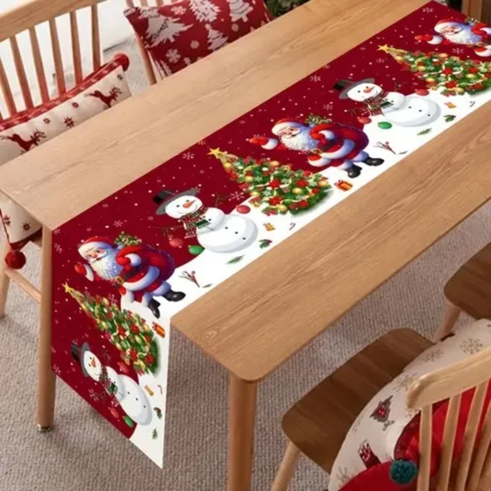 Christmas Table Runner - Taplak Meja Natal Santa Claus Dekorasi