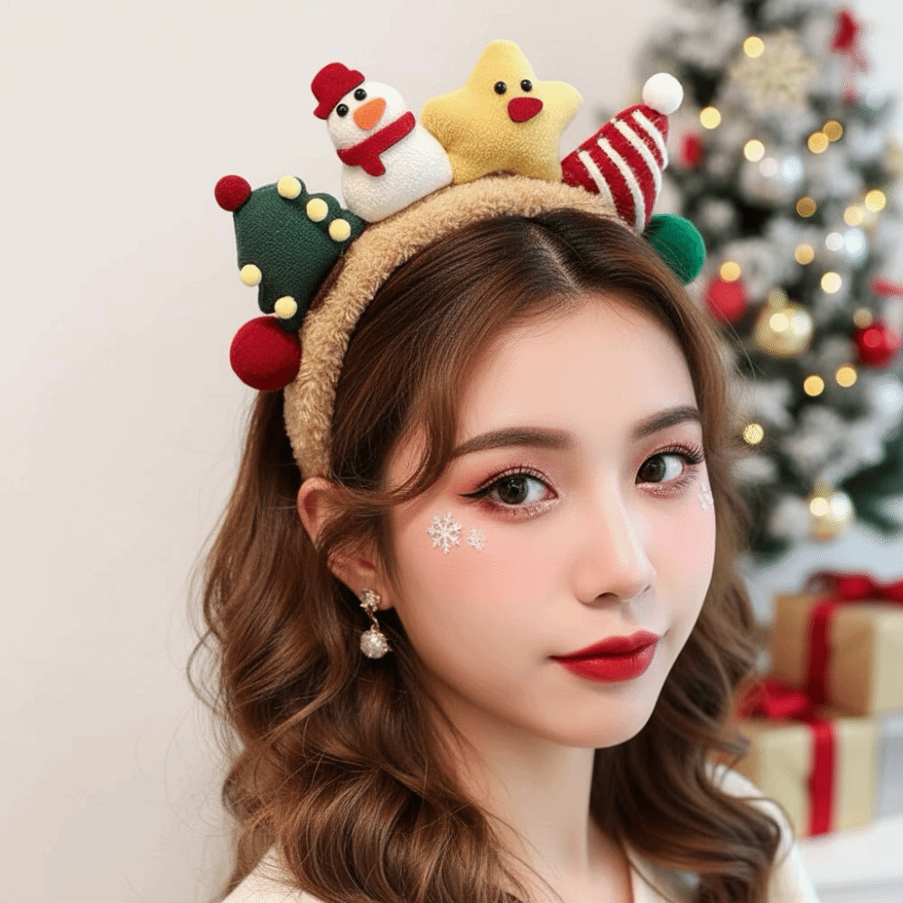 Reindeer Antlers Headband - Bando Natal Bertekstur Lembut Warna Cerah
