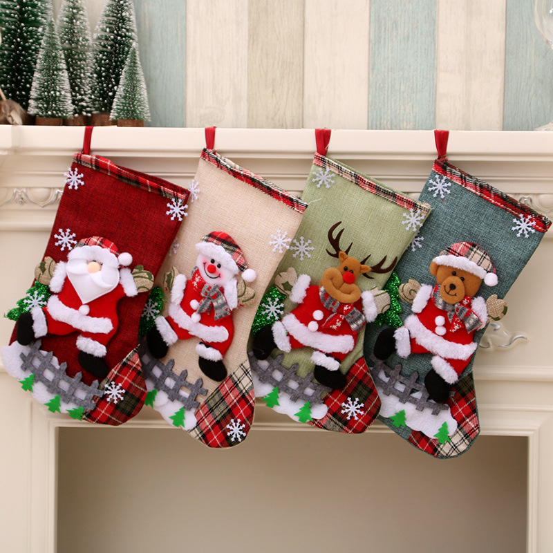 Christmas Stocking Hanging - Stoking Natal Besar 31Cm Dekorasi Natal