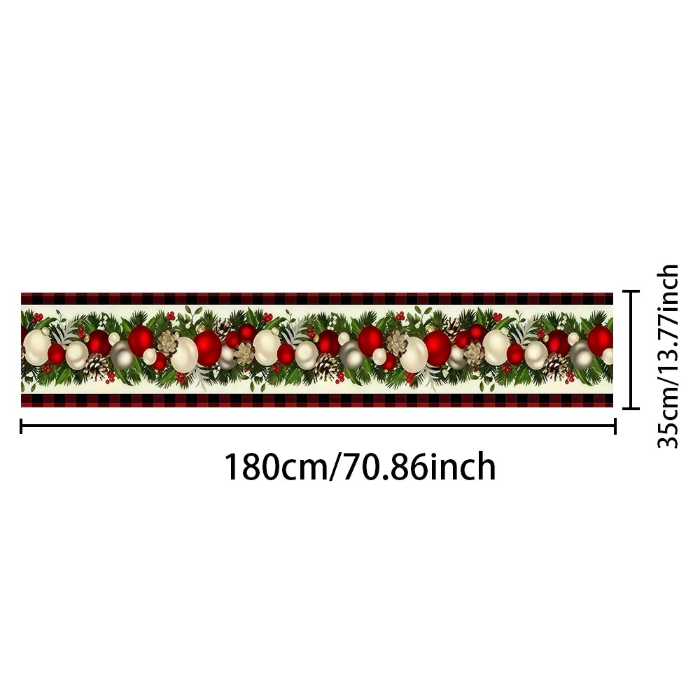 Taplak Meja Natal Merah Hitam  - Christmas Table Runner ulasan dan harga