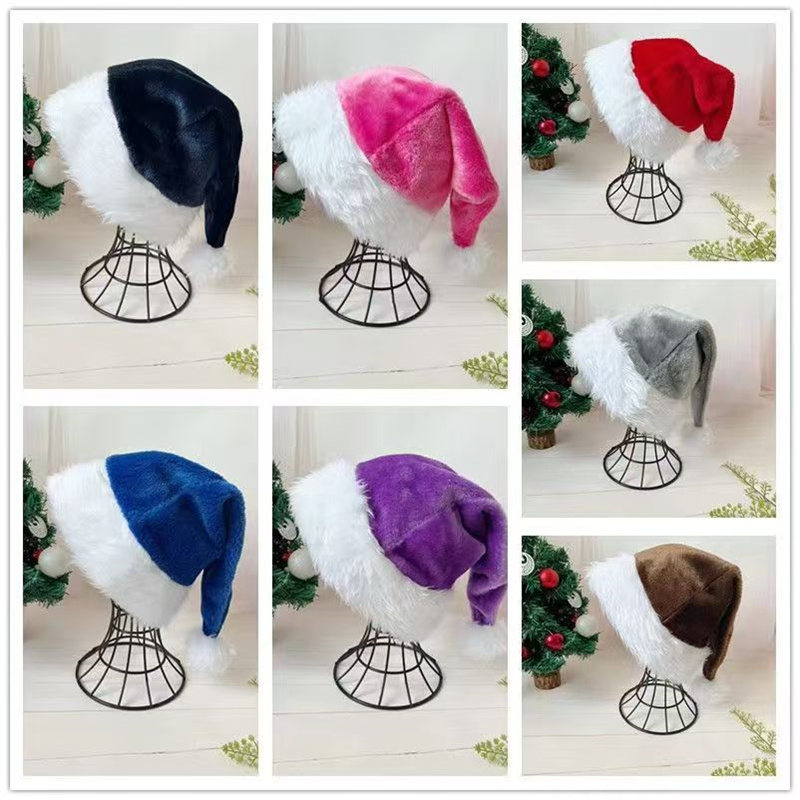 Topi Santa Natal 30*45Cm Topi  - Santa Hat Plush ulasan dan harga