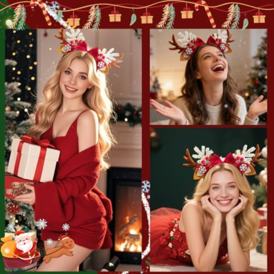 Bando Natal Lucu untuk Wanita  - Reindeer Antlers Headband ulasan dan harga