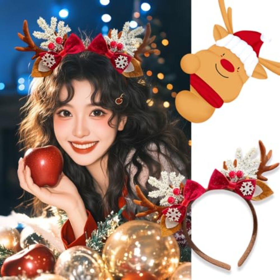Bando Natal Lucu untuk Wanita  - Reindeer Antlers Headband ulasan dan harga