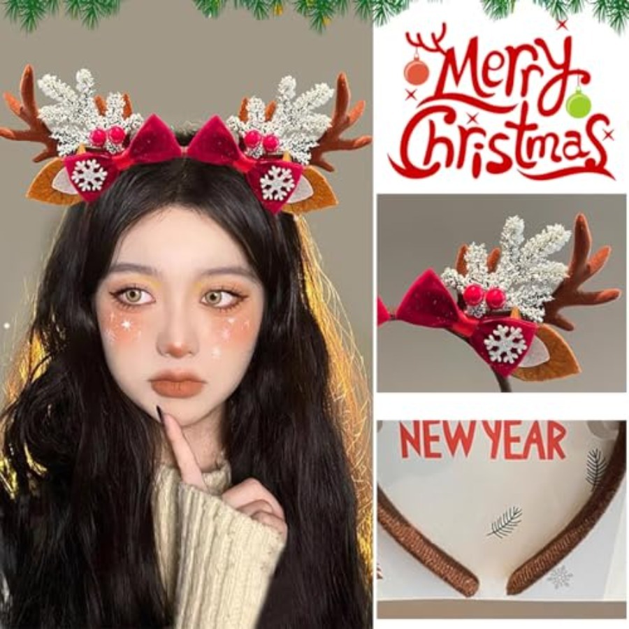 Bando Natal Lucu untuk Wanita  - Reindeer Antlers Headband ulasan dan harga