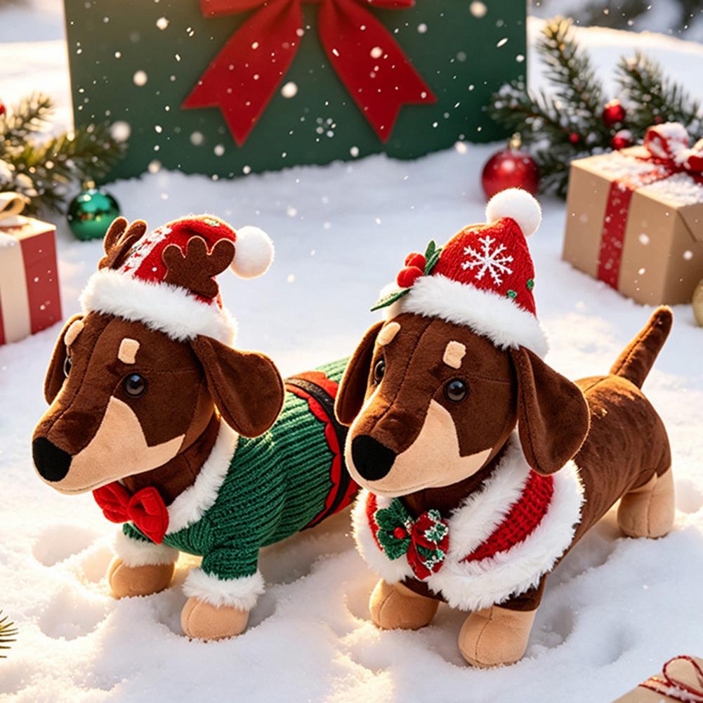 Boneka Dachshund Natal, Dekora - Santa Hat Plush ulasan dan harga