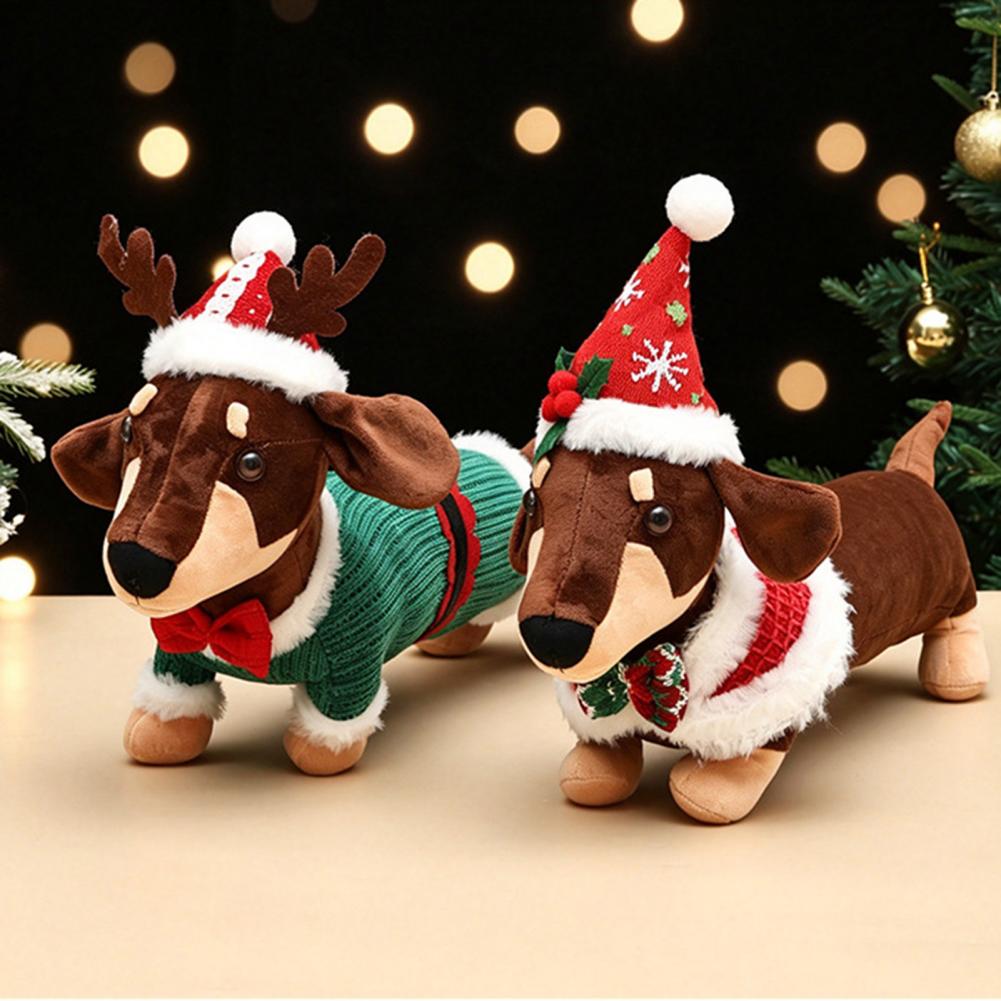 Boneka Dachshund Natal, Dekora - Santa Hat Plush ulasan dan harga