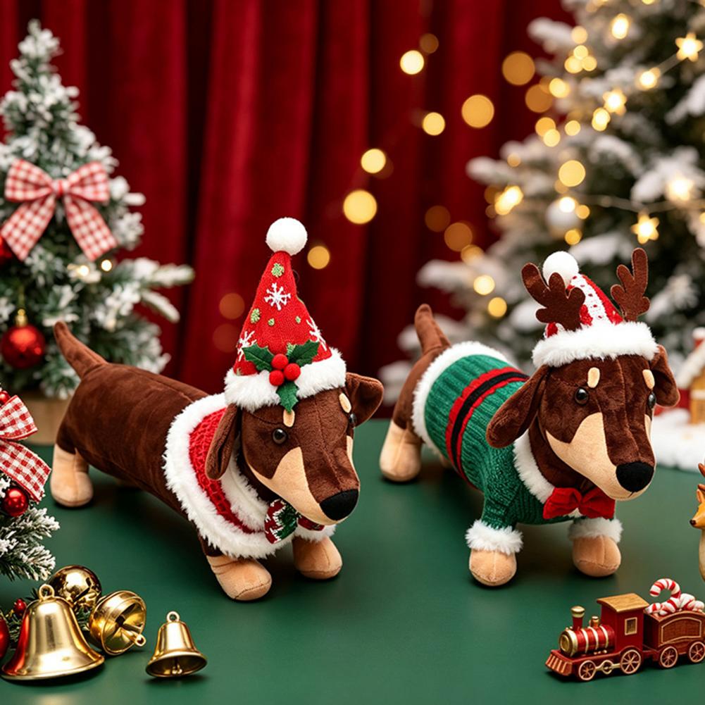 Boneka Dachshund Natal, Dekora - Santa Hat Plush ulasan dan harga