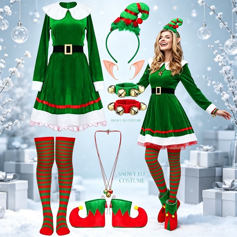 Set Kostum Elf Natal Wanita, G - Elf Costume Christmas ulasan dan harga