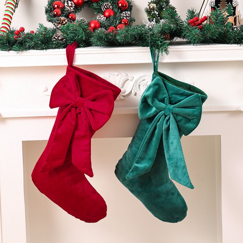 Kaus Kaki Natal Beludru Kapasi - Christmas Stocking Hanging ulasan dan harga