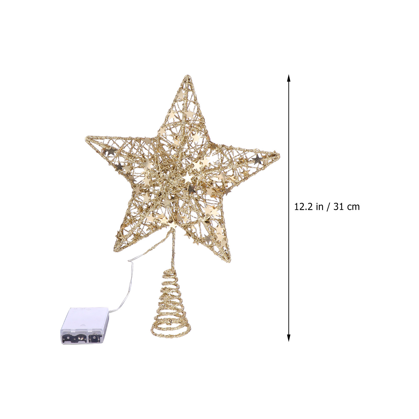 Hiasan Pohon Natal Luar Ruanga - Star Tree Topper ulasan dan harga