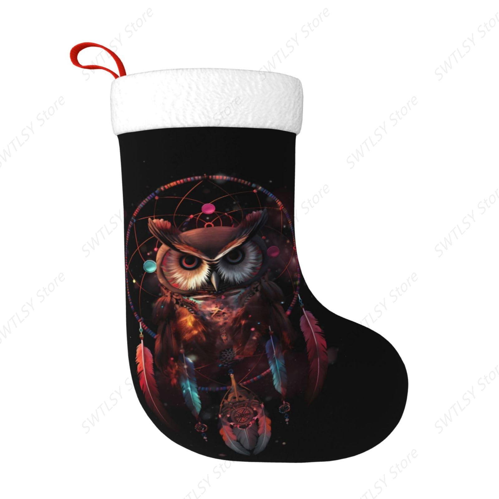 Stoking Natal Besar Owl Rainbo - Christmas Stocking Hanging ulasan dan harga