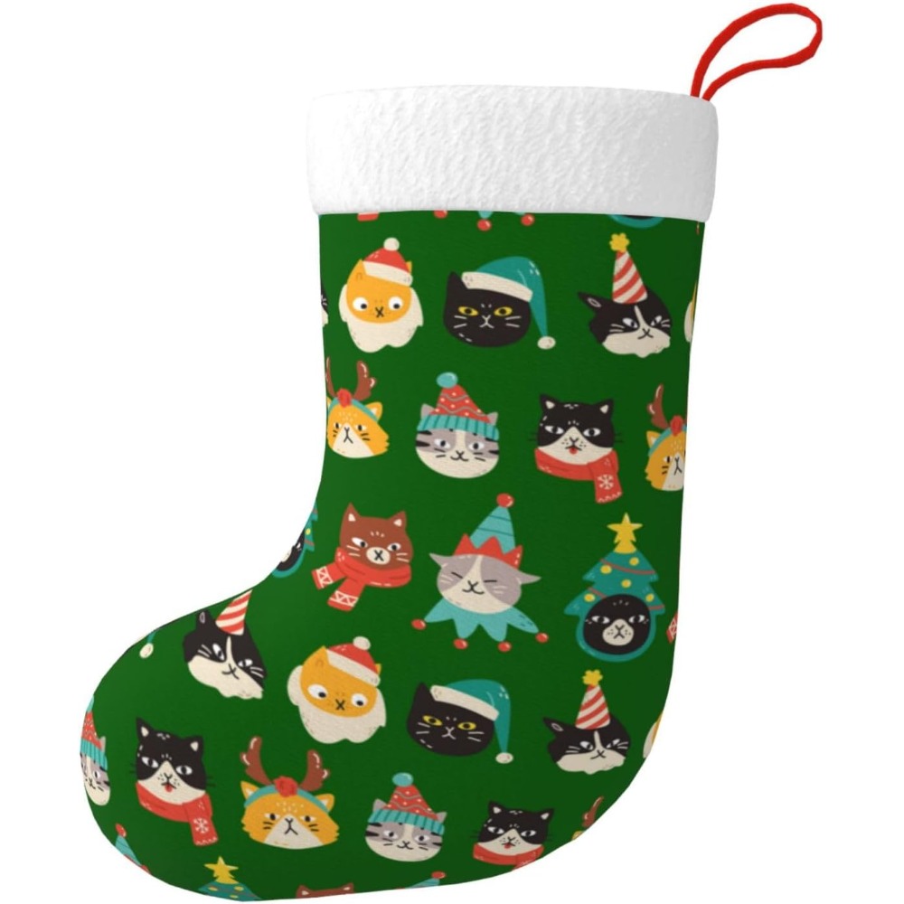 Stoking Natal Hijau Kucing Luc - Christmas Stocking Hanging ulasan dan harga