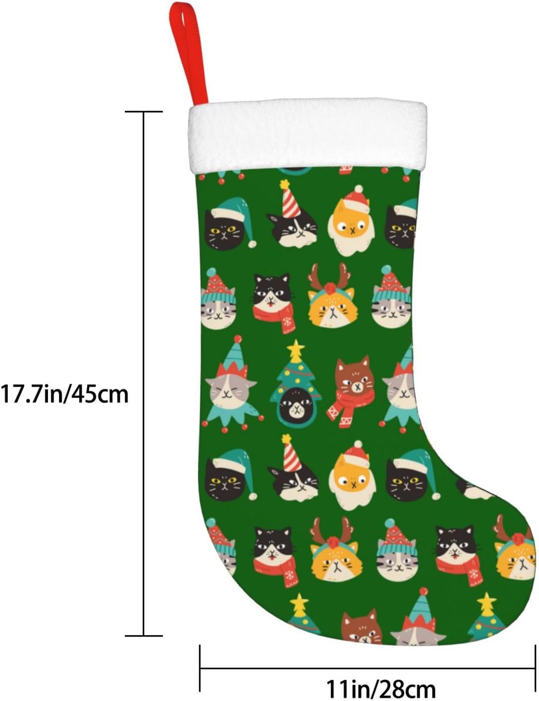 Stoking Natal Hijau Kucing Luc - Christmas Stocking Hanging ulasan dan harga